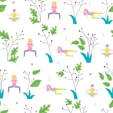 Seamless pattern made of Yoga class Illustrazione stock