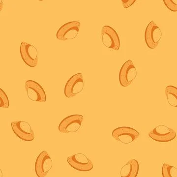 Seamless pattern madeleine cake cookie sweet dessert concept Stock Illustration