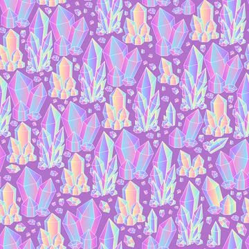 Seamless pattern with magic bright gems. Vector illustration Stockillustratie