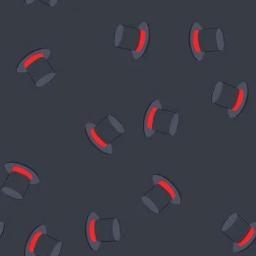 Seamless pattern magic cylinder hat cartoon vector Stock Illustration