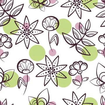 Seamless Pattern Magic Flowers Illustrazione stock