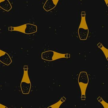 Seamless pattern with magic potion bottles. Vector illustration Stock Illustration