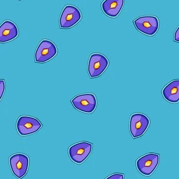 Seamless pattern Magic shield protecting with mystical gem power Stock Illustration