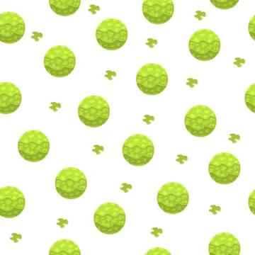 Seamless Pattern with Magic Spheres. Green Abstract Ball. Paper Effect. Vector. Stock Illustration