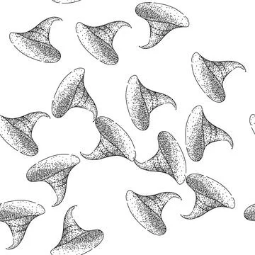 Seamless pattern magic witch hat sketch hand drawn Illustrazione stock