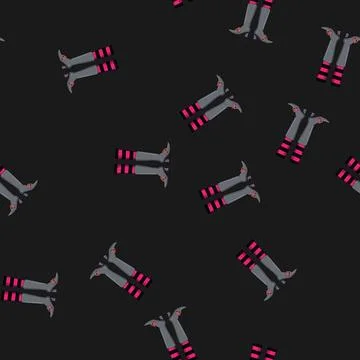 Seamless pattern magic witch legs cartoon vector Stock Illustration