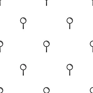 Seamless pattern with magnifier icon on white background. Vector illustration Stock Illustration