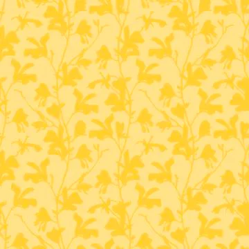 Seamless pattern with magnolia tree blossom. Yellow floral background with Stock Illustration