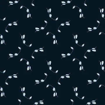 Seamless pattern Magnolias on dark background. Beautiful texture with spring  Stock Illustration