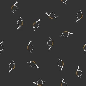 Seamless pattern mail post horn cartoon vector Stock Illustration
