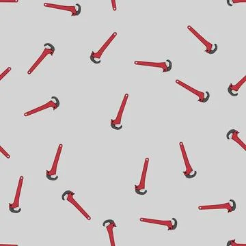 Seamless pattern maintenance pipe wrench cartoon vector 스톡 일러스트