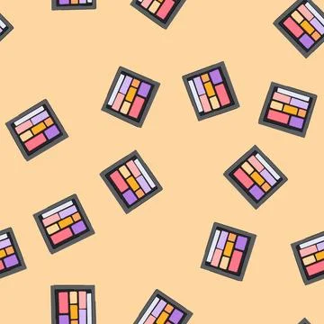 Seamless pattern makeup eyeshadow face cartoon vector Stock Illustration
