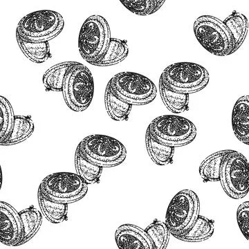 Seamless pattern makeup pocket mirror sketch hand drawn Stock Illustration