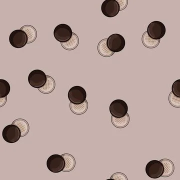 Seamless pattern makeup powder cosmetic cartoon vector Stock Illustration