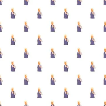 Seamless pattern with a male composer's portrait Stockillustratie