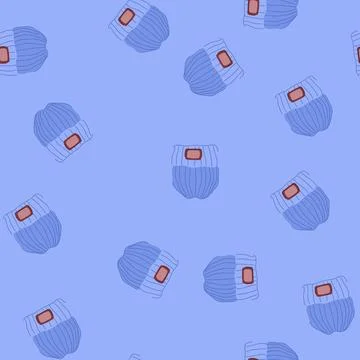 Seamless pattern male winter hat man cartoon vector Stock Illustration