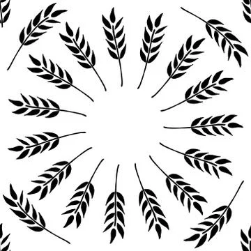 Seamless pattern of malt, wheat. Vector of a seamless pattern of wheat. Hand  스톡 일러스트