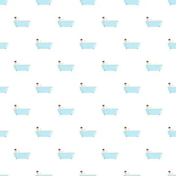 Seamless pattern man enjoying relaxing bubble bath Ilustración de archivo