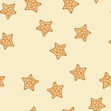 Seamless pattern man gingerbread cartoon vector Illustrazione stock