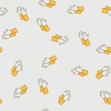 Seamless pattern man gloves welding cartoon vector Stock Illustration