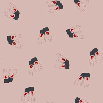 Seamless pattern man gloves welding cartoon vector Illustrazione stock