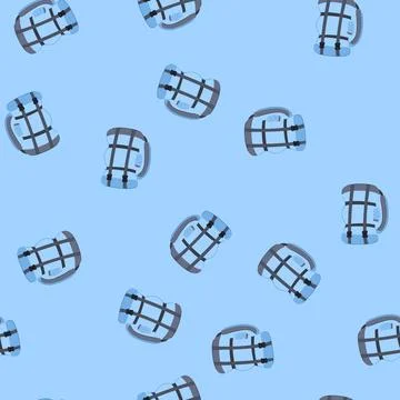 Seamless pattern man hiking backpack cartoon vector Illustrazione stock