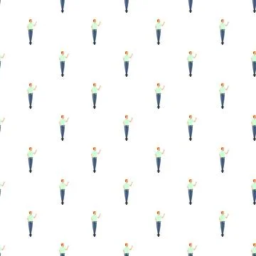 Seamless pattern with man illustrating a point Stock Illustration