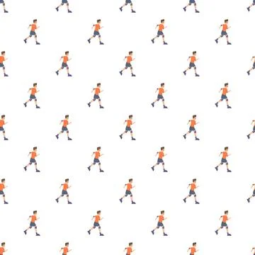 Seamless pattern with man inline skating activity Stock Illustration