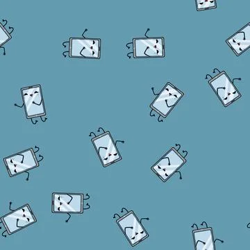Seamless pattern man phone character cartoon vector Stockillustratie