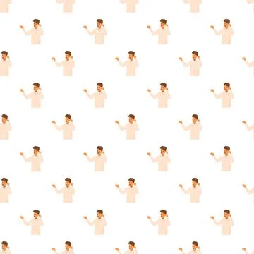Seamless pattern with man pointing finger showing something Stock Illustration