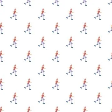 Seamless pattern with man running or jogging Stock-Illustration