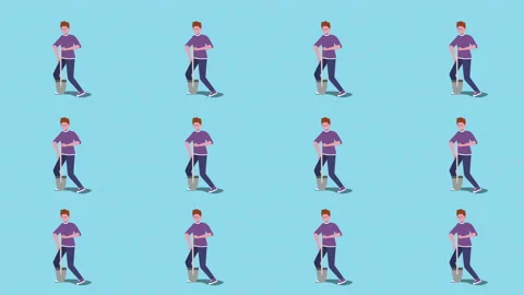 Seamless pattern man with spade pattern background in 4k video. 库存影片 145643597