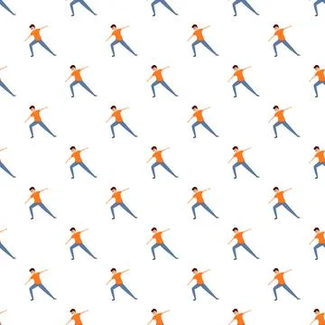Seamless pattern of man stretching in t shirt Stock Illustration