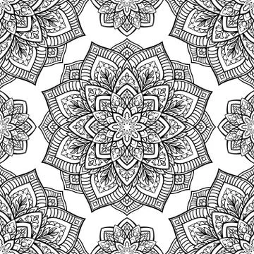 Seamless pattern of mandala. Stock Illustration