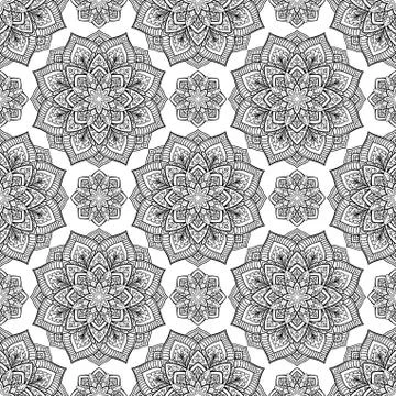 Seamless pattern of mandala. Stock Illustration