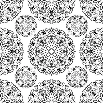 Seamless pattern of mandala. Stock Illustration