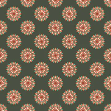 Seamless pattern with mandala ornament. Stock Illustration