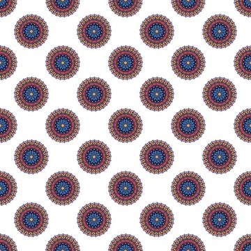 Seamless pattern with mandala ornament. Illustrazione stock