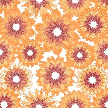 Seamless pattern with mandala for printing on fabric or paper. Hand drawn Stock Illustration