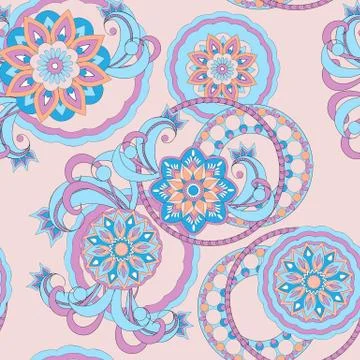 Seamless pattern with mandalas Stock Illustration