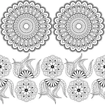 Seamless pattern with mandalas Stock Illustration