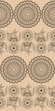 Seamless pattern with mandalas Stock Illustration