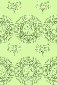 Seamless pattern with mandalas Stock Illustration