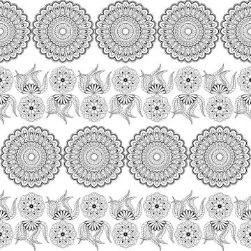 Seamless pattern with mandalas Stock Illustration