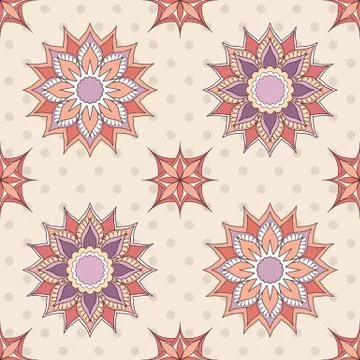 Seamless pattern with mandalas Stock Illustration