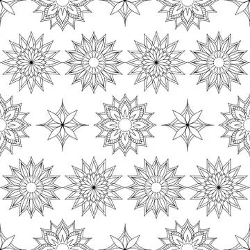 Seamless pattern with mandalas Stock Illustration