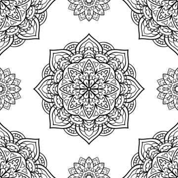 Seamless pattern of mandalas. Stock Illustration