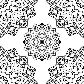 Seamless pattern of mandalas. Stock Illustration
