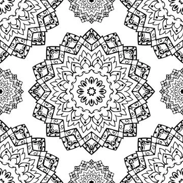 Seamless pattern of mandalas. Stock Illustration