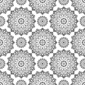 Seamless pattern of mandalas. Stock Illustration